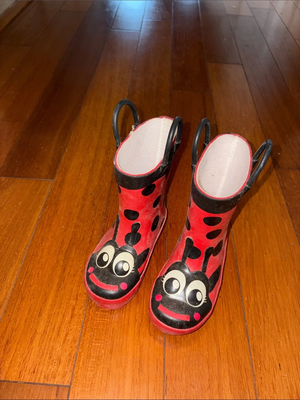 Western Chief Ladybug Kids Rain Boots with Pull Handles toddler size 6